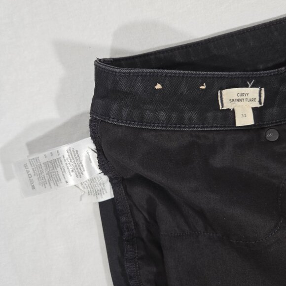 MADEWELL Hi-Rise Magic-Pockets CURVY SKINNY FLARE Black Jeans Women's Size 32. - Picture 12 of 17